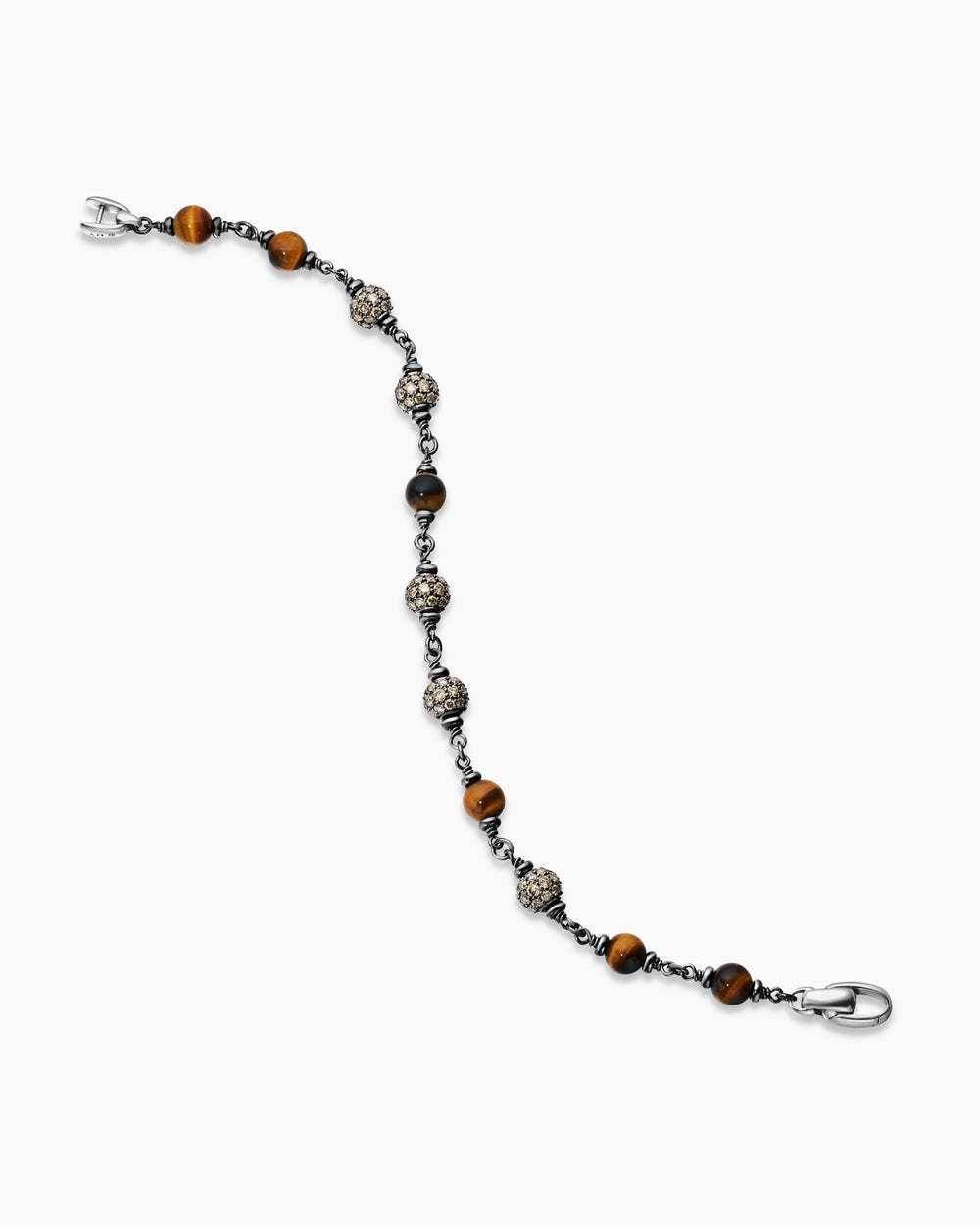Mens Spiritual Beads Bracelet in Sterling Silver, 6mm