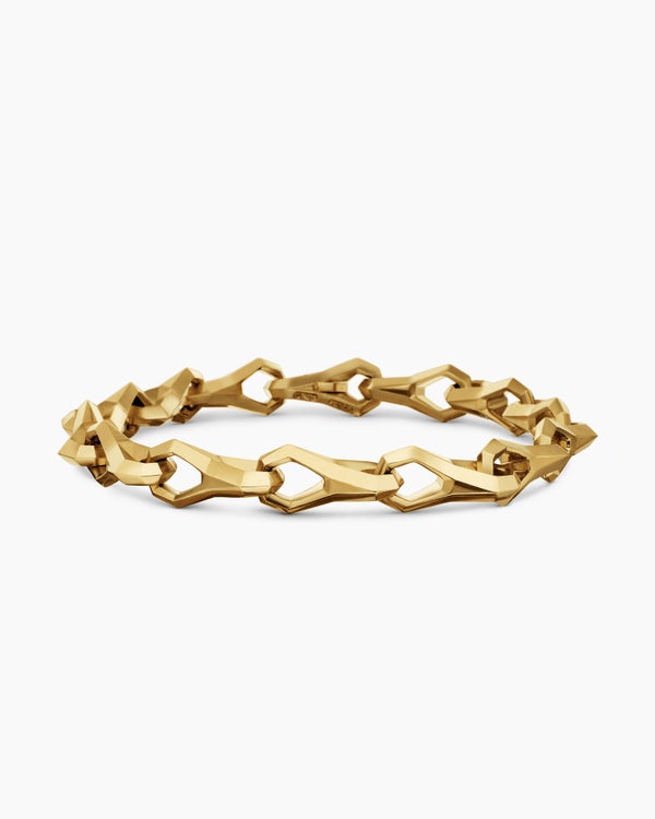 Faceted Link Bracelet in 18K Yellow Gold, 9mm