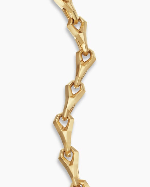 Mens Faceted Link Bracelet in 18K Yellow Gold, 9mm