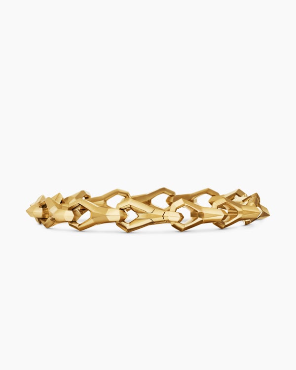Faceted Link Bracelet in 18K Yellow Gold, 9mm