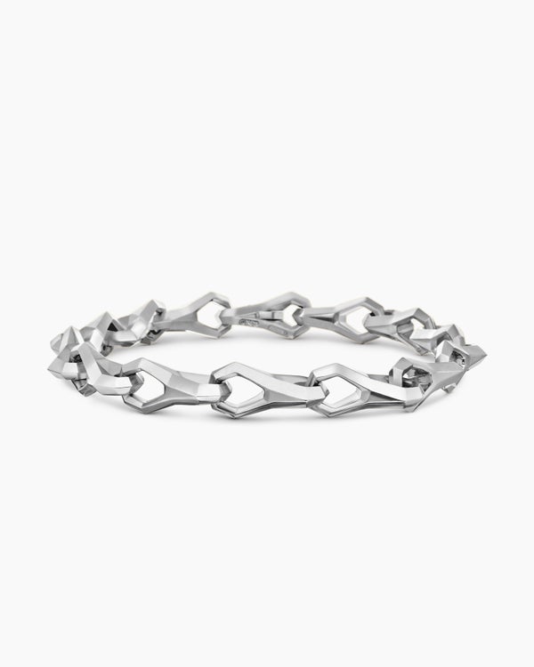 Faceted Link Bracelet in Sterling Silver, 9mm