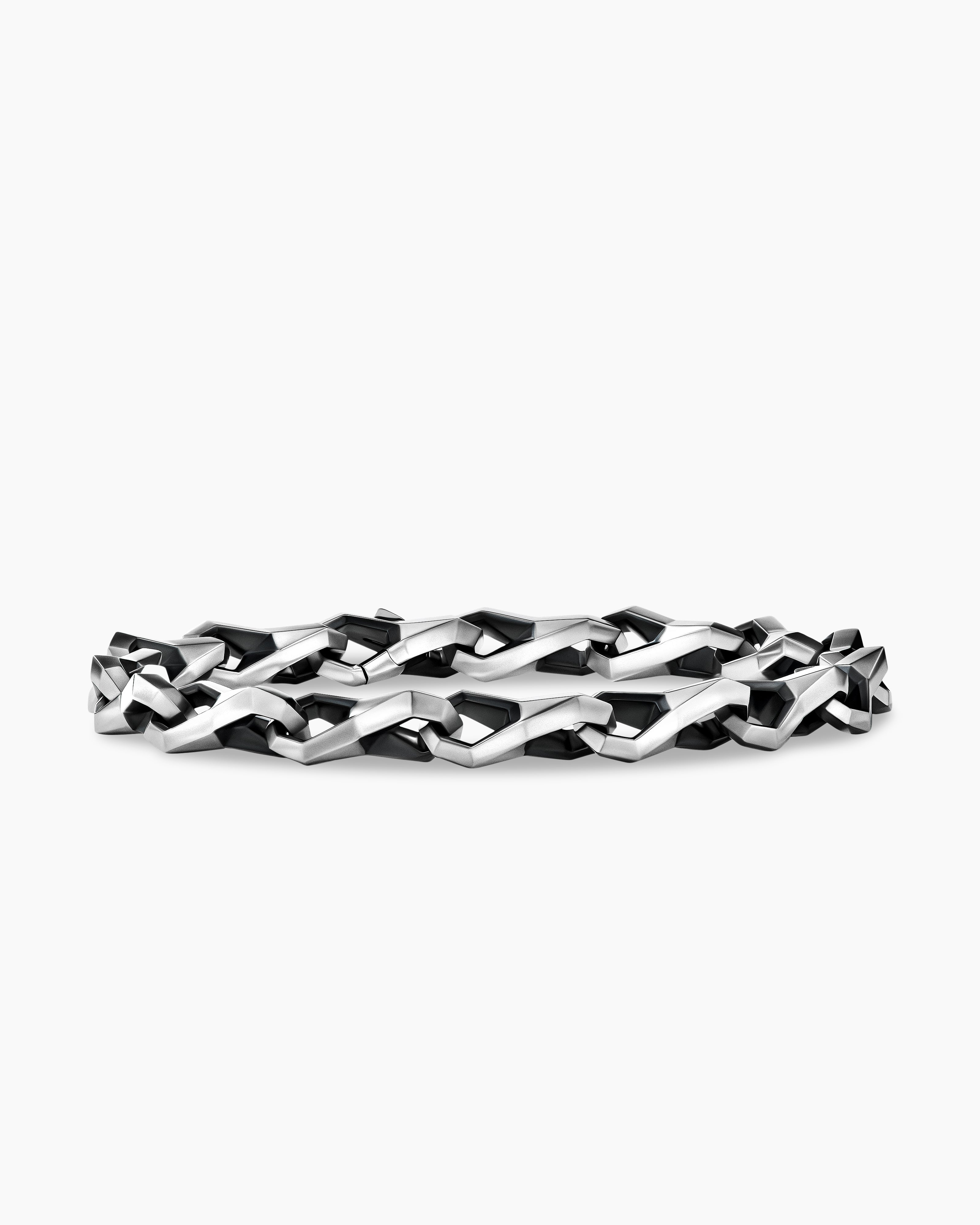 David Yurman sterling silver 8mm curb chain diamond bracelet |  MILANSTYLE.COM