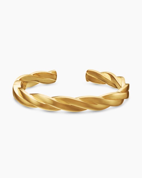 Mens DY Helios Cuff Bracelet in 18ct Yellow Gold, 9mm