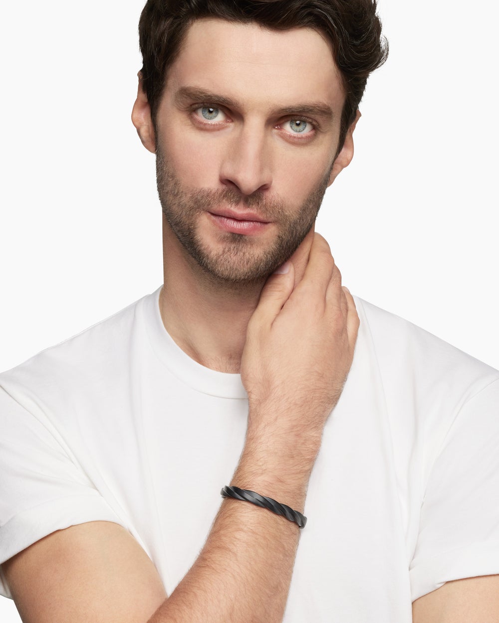 Bracelet-manchette DY Helios en titane noir, 9 mm hommes