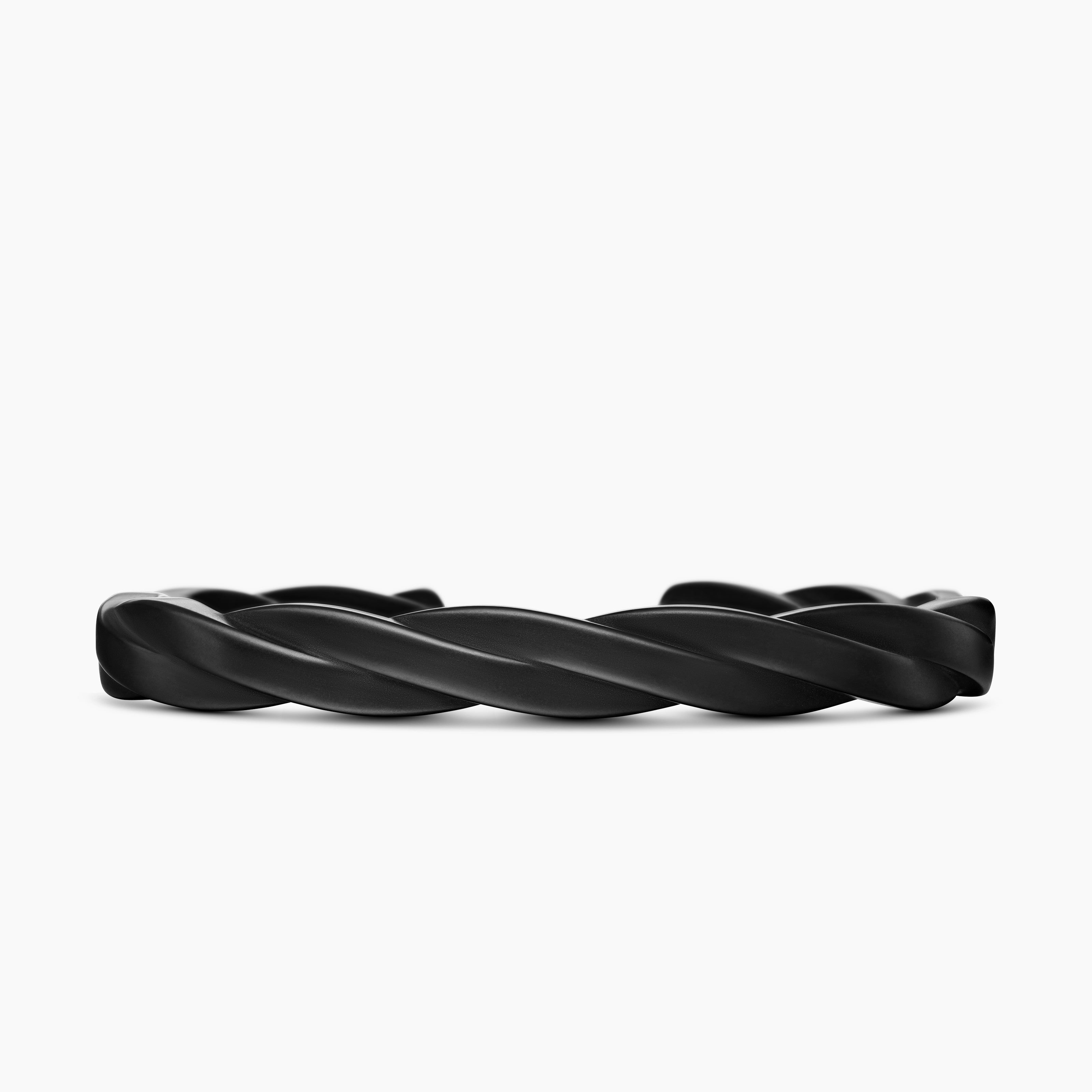 Mens DY Helios Cuff Bracelet in Black Titanium, 9mm