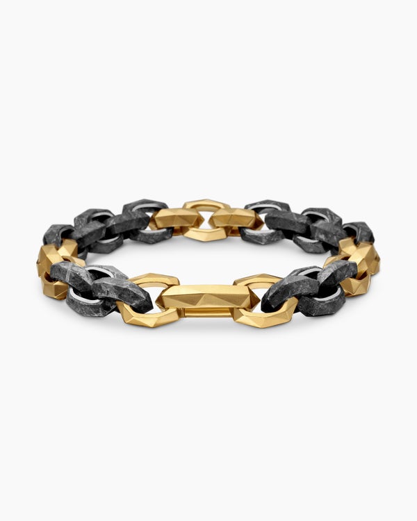 Faceted Link Bracelet in 18K Yellow Gold, 11.6mm