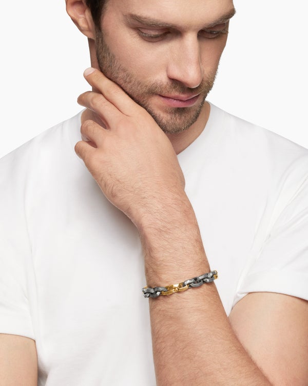 Faceted Link Bracelet in 18K Yellow Gold, 11.6mm