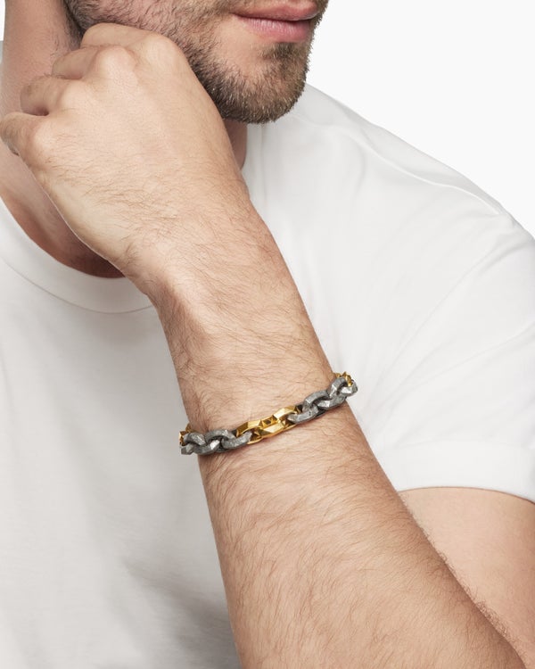 Faceted Link Bracelet in 18K Yellow Gold, 11.6mm