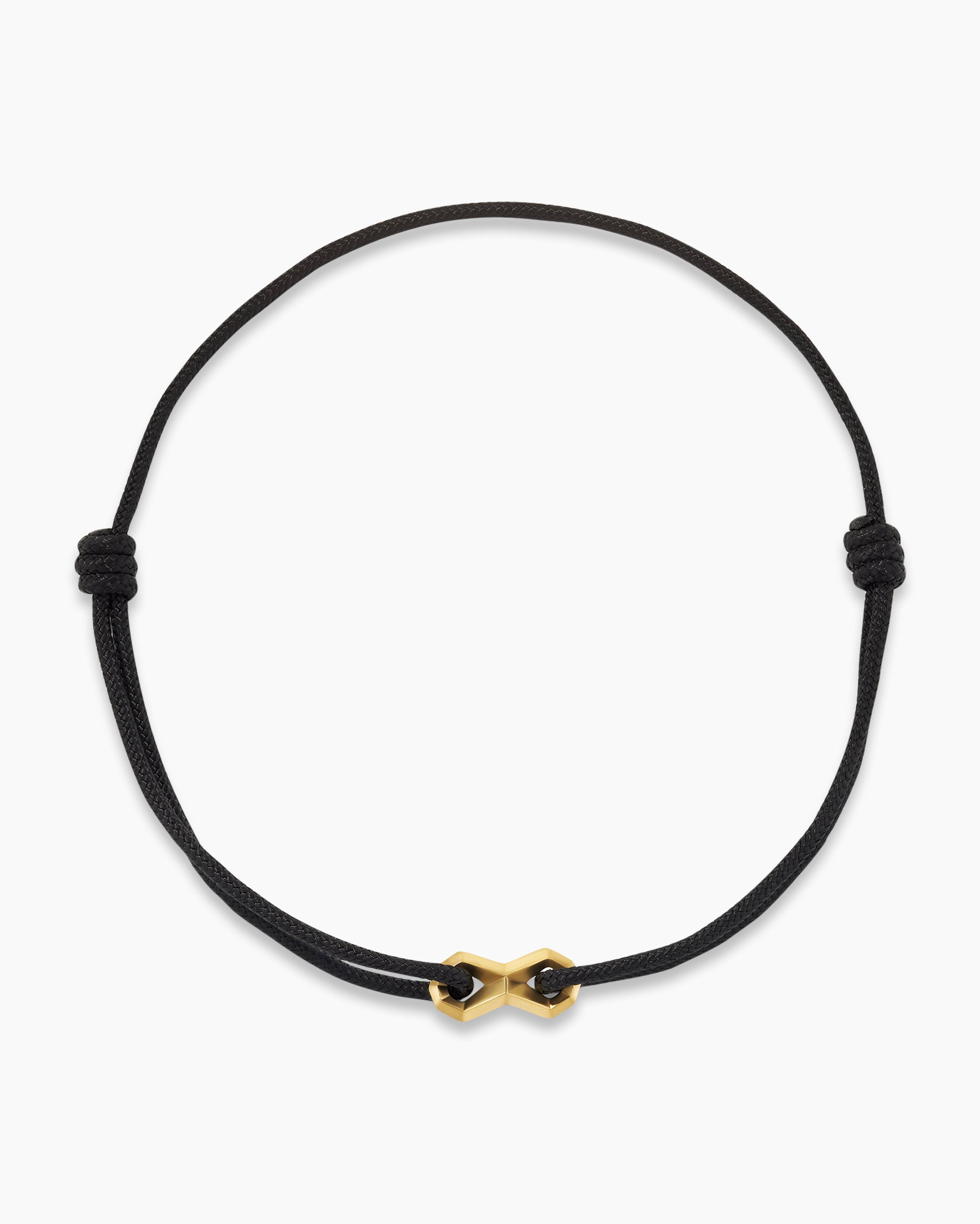 Black Leather Cord Bracelet for Men - Adjustable Cuff Bracelet for Men Gold