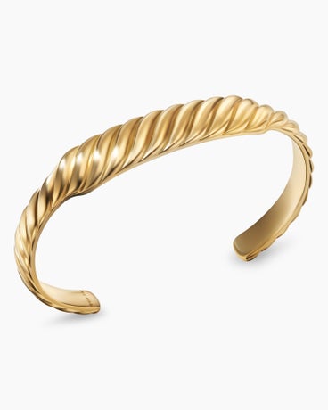 Sculpted Cable Contour Bracelet in 18K Yellow Gold, 12.9mm