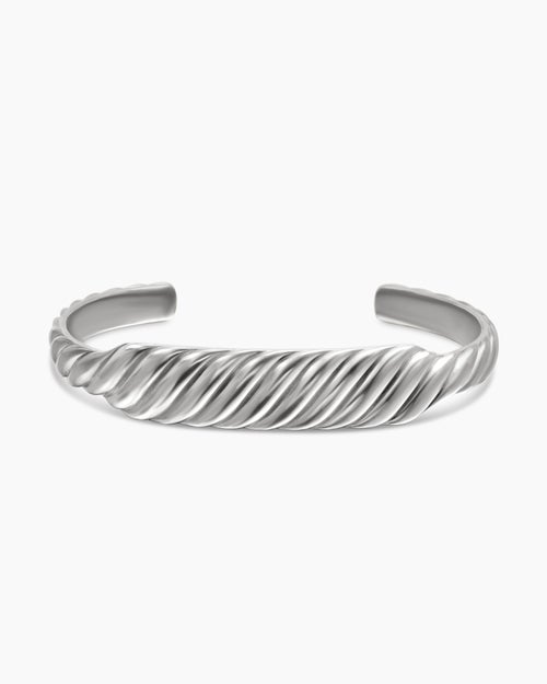 Sculpted Cable Contour Bracelet in Sterling Silver, 12.9mm