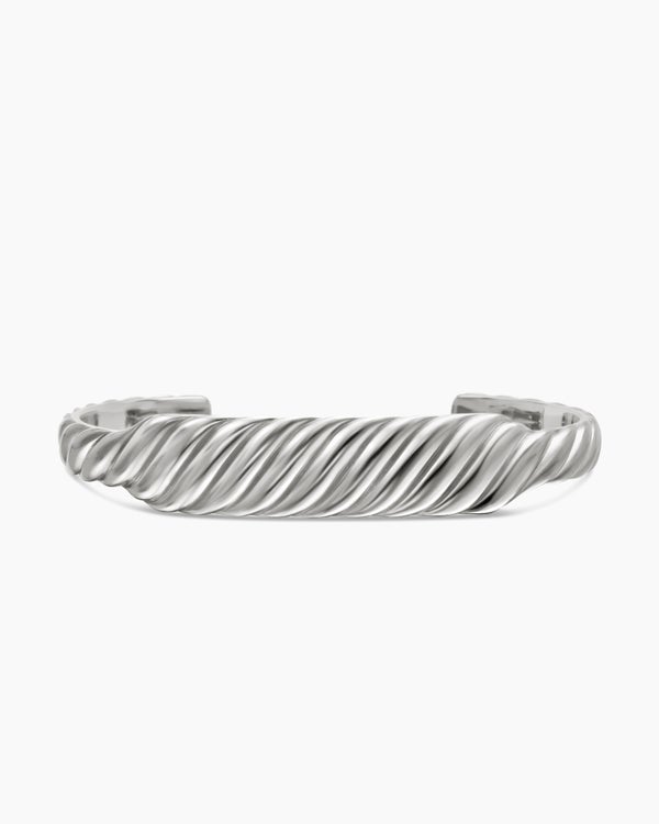 Sculpted Cable Contour Bracelet in Sterling Silver, 12.9mm