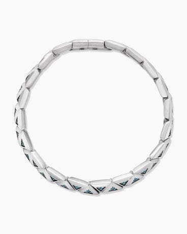 Faceted Link Triangle Bracelet in 18K White Gold, 7.5mm