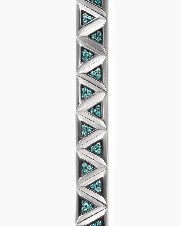 Faceted Link Triangle Bracelet in 18K White Gold, 7.5mm