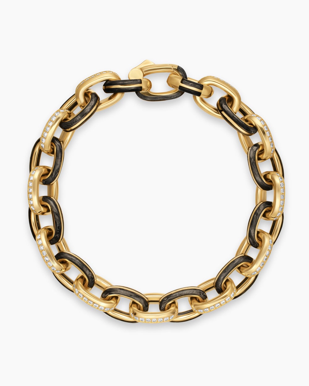 Mens Streamline Oval Link Bracelet in 18K Yellow Gold, 10.8mm