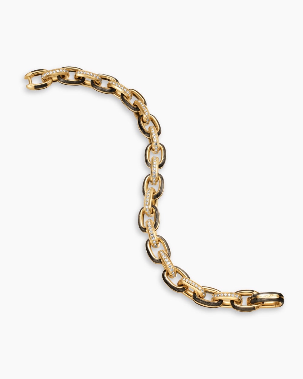 Mens Streamline Oval Link Bracelet in 18K Yellow Gold, 10.8mm