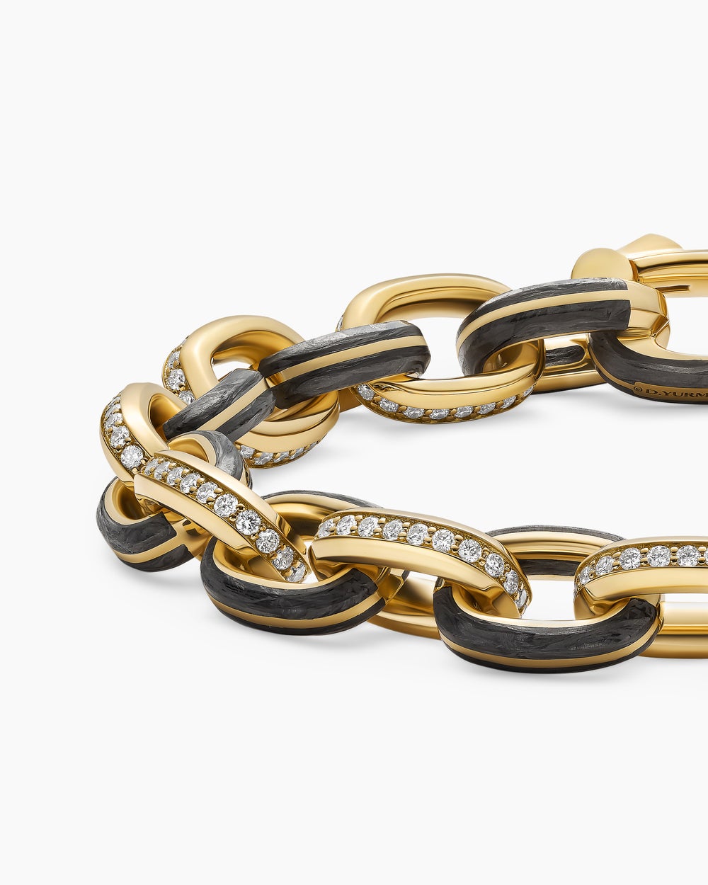 Mens Streamline Oval Link Bracelet in 18K Yellow Gold, 10.8mm