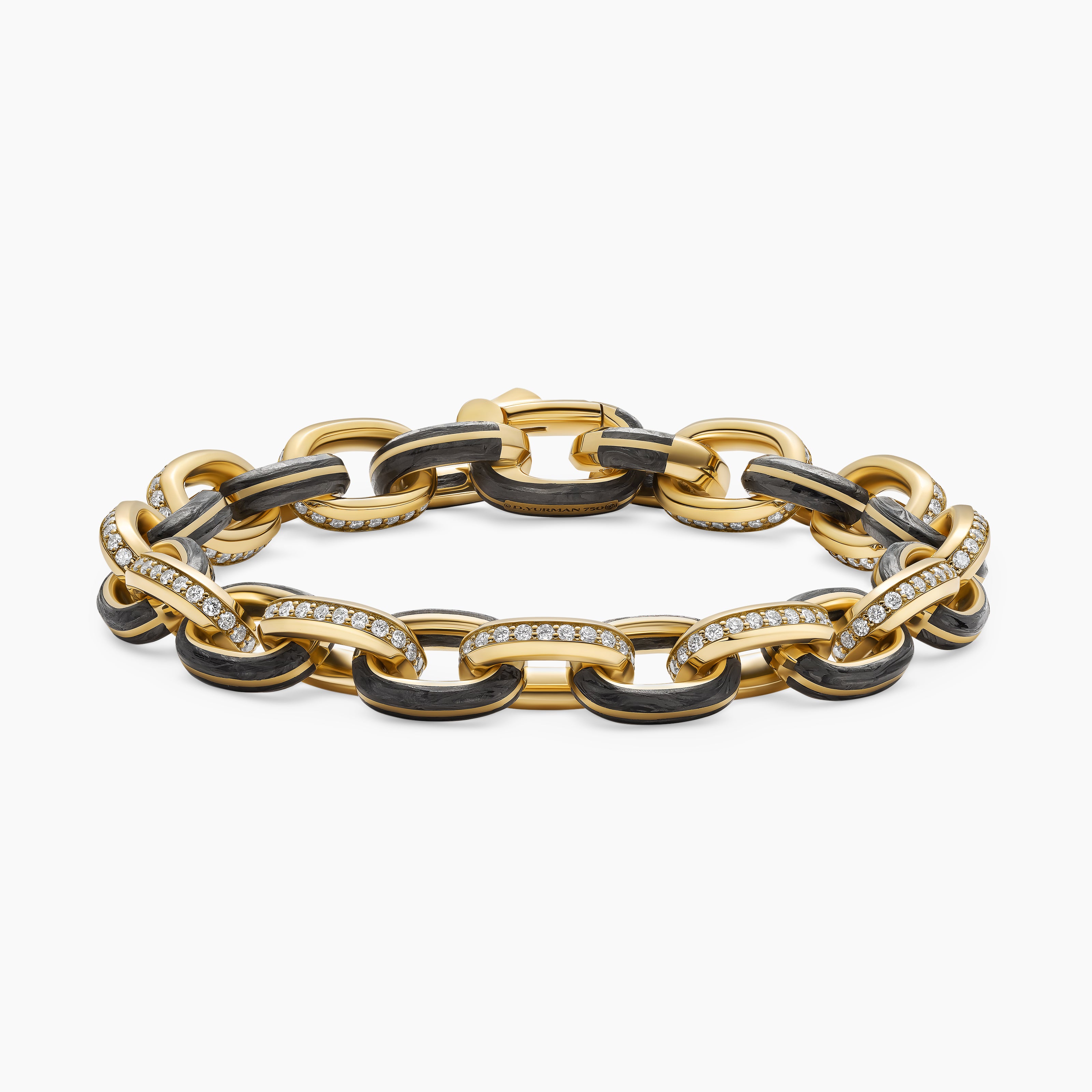 Mens Streamline Oval Link Bracelet in 18K Yellow Gold, 10.8mm