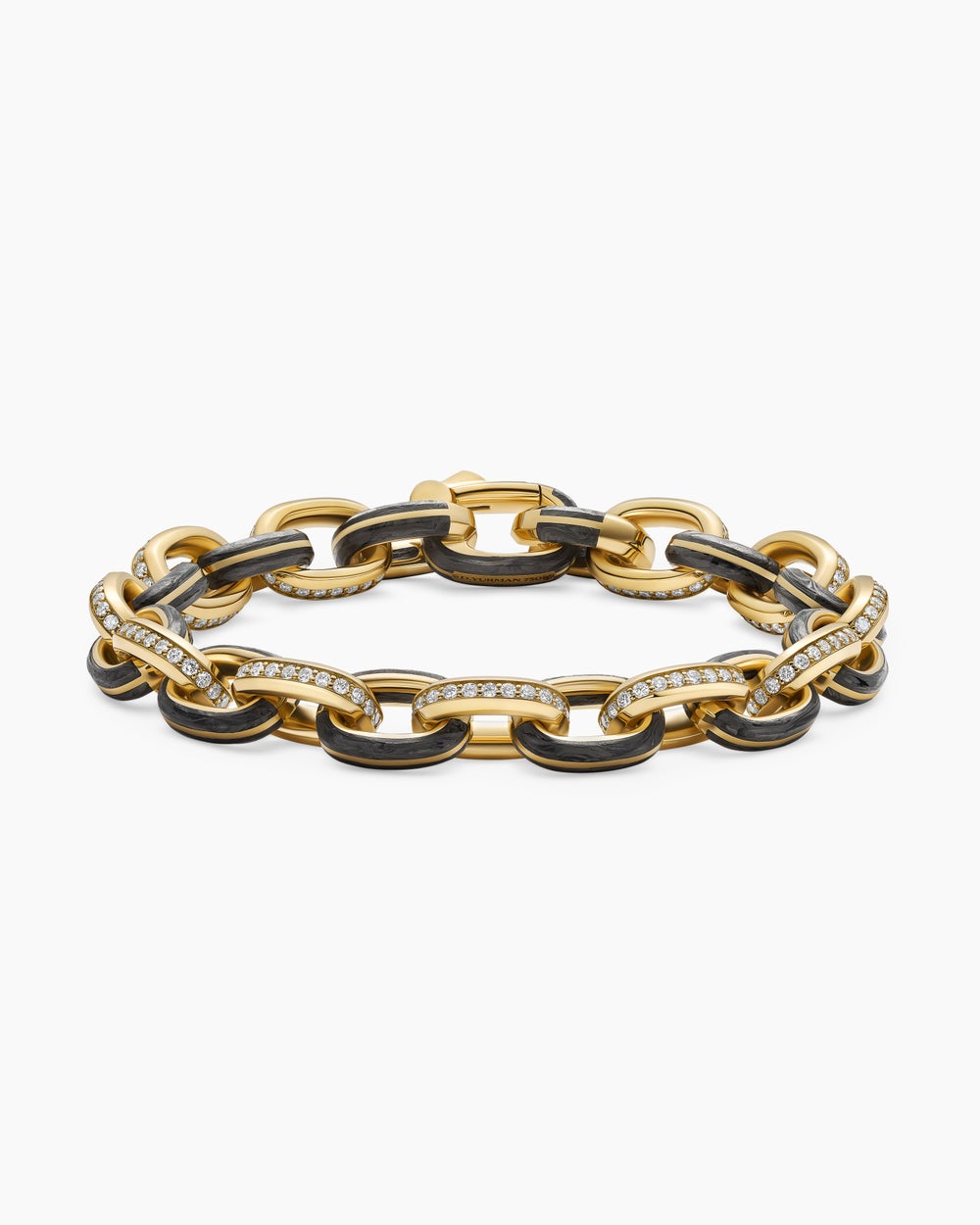 Mens Streamline Oval Link Bracelet in 18K Yellow Gold, 10.8mm
