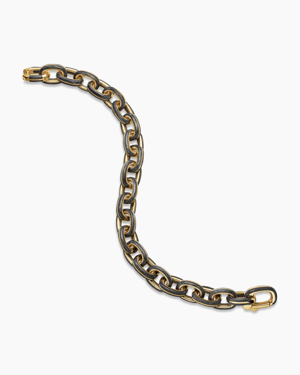 Mens Streamline Oval Link Bracelet in 18K Yellow Gold, 10.8mm