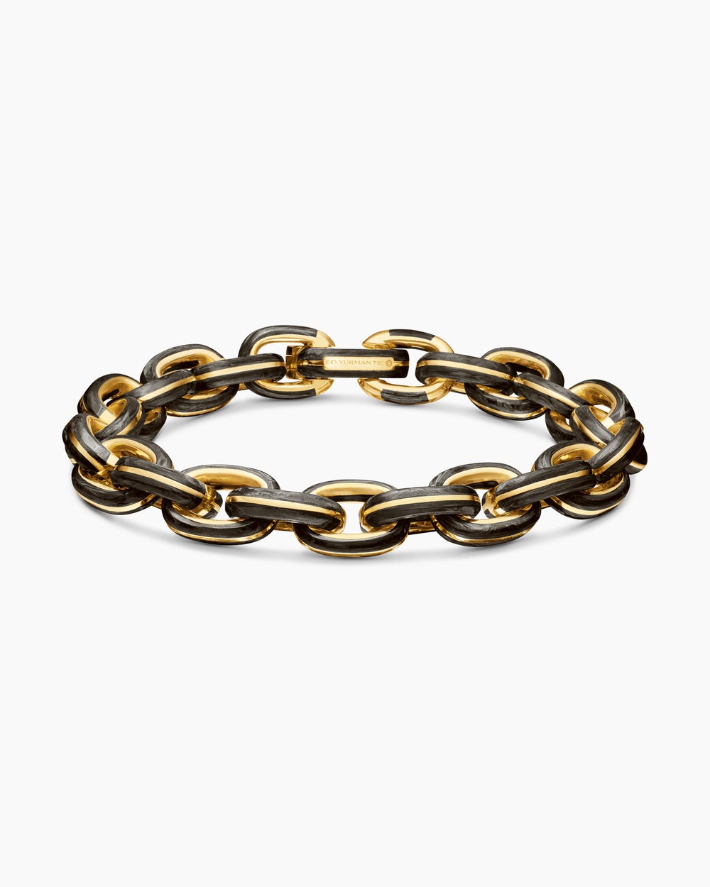 Mens Streamline Oval Link Bracelet in 18K Yellow Gold, 10.8mm