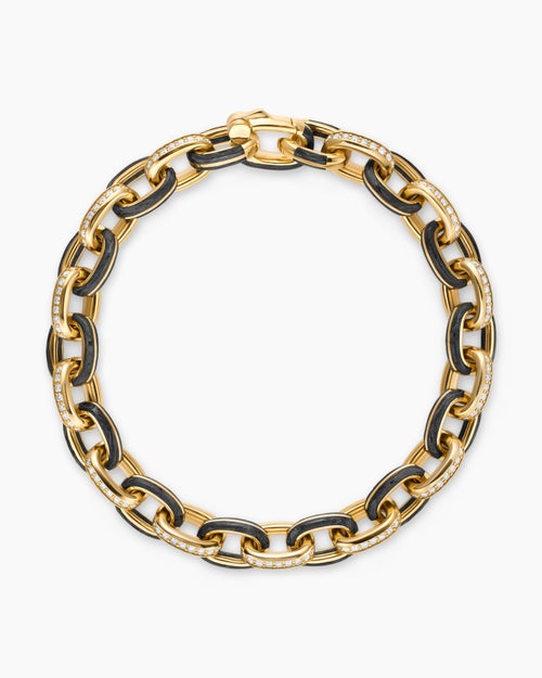 Mens Streamline Oval Link Bracelet in 18K Yellow Gold, 8.5mm