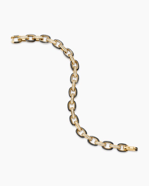 Mens Streamline Oval Link Bracelet in 18K Yellow Gold, 8.5mm