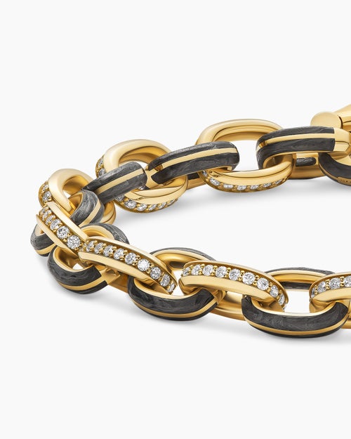 Mens Streamline Oval Link Bracelet in 18K Yellow Gold, 8.5mm