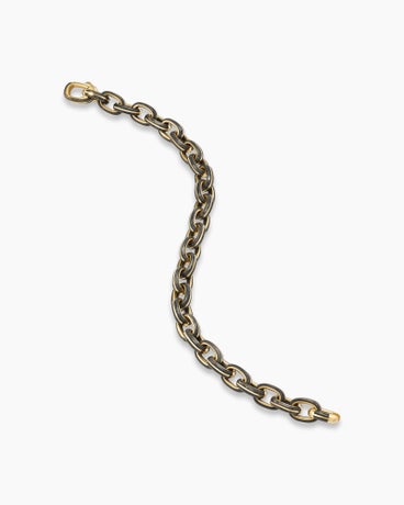Forged Carbon Link Bracelet in 18K Yellow Gold, 9mm