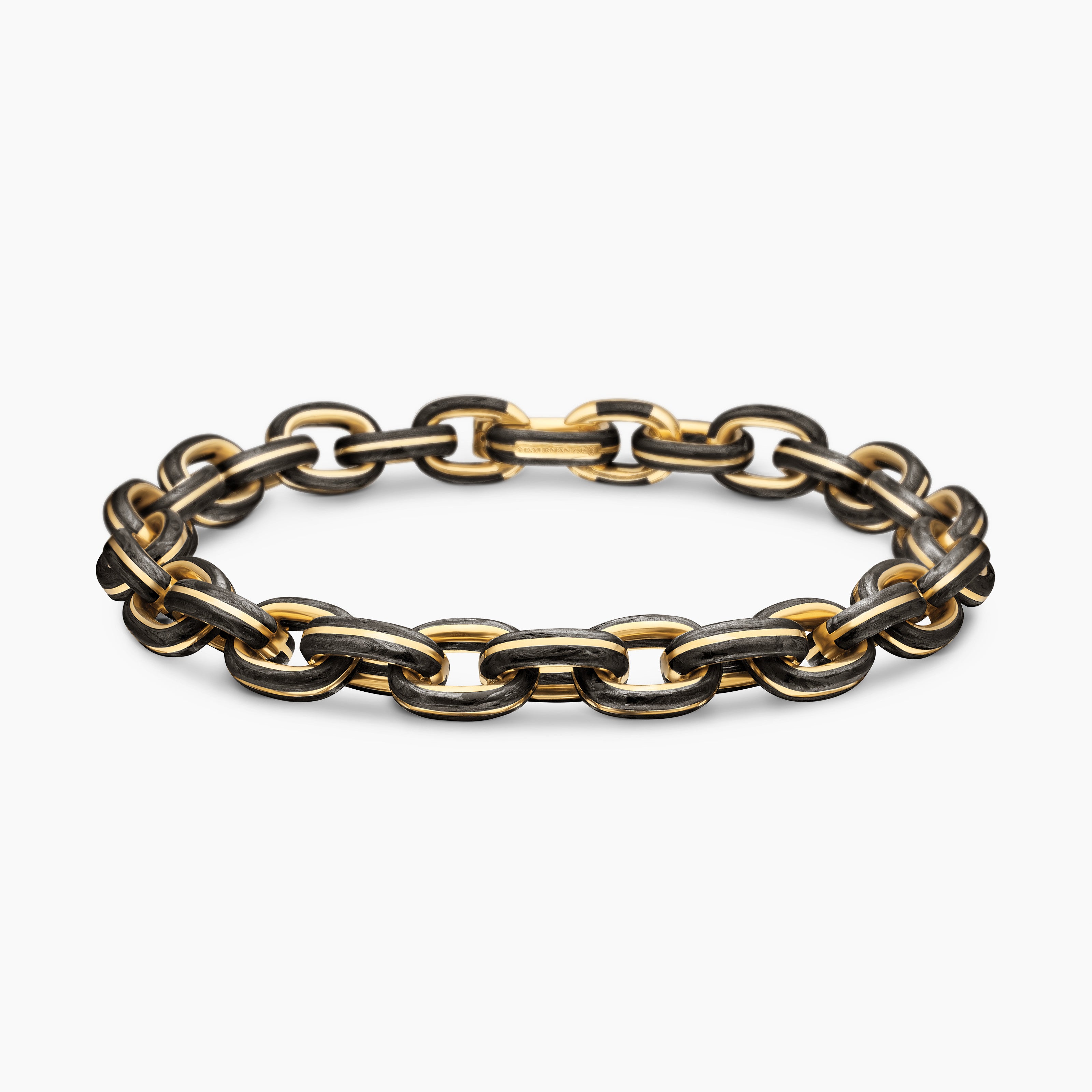 Mens Streamline Oval Link Bracelet in 18K Yellow Gold, 8.5mm