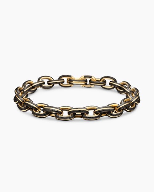 Mens Streamline Oval Link Bracelet in 18K Yellow Gold, 8.5mm