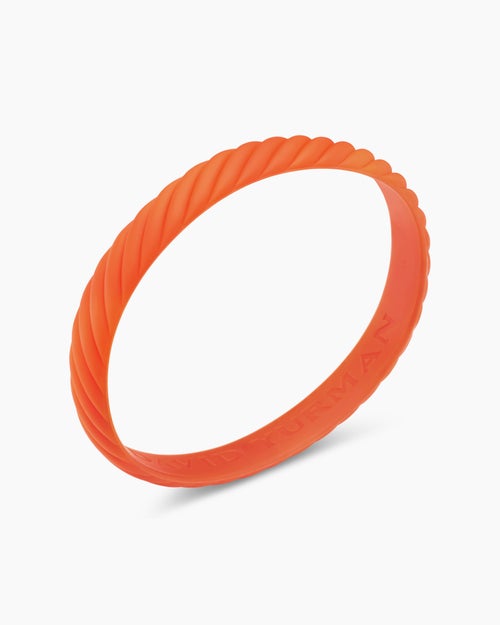 Cable Bracelet in Orange Rubber, 10mm