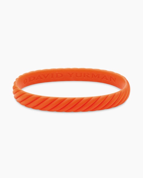 Cable Bracelet in Orange Rubber, 10mm