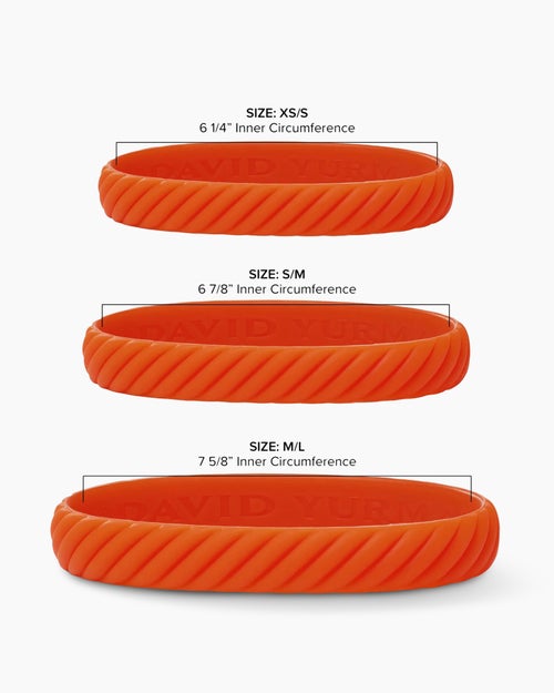 Cable Orange Rubber Bracelet, 10mm