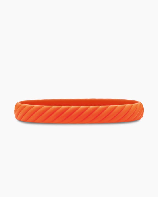 Cable Bracelet in Orange Rubber, 10mm