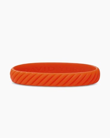 Cable Bracelet in Orange Rubber, 10mm