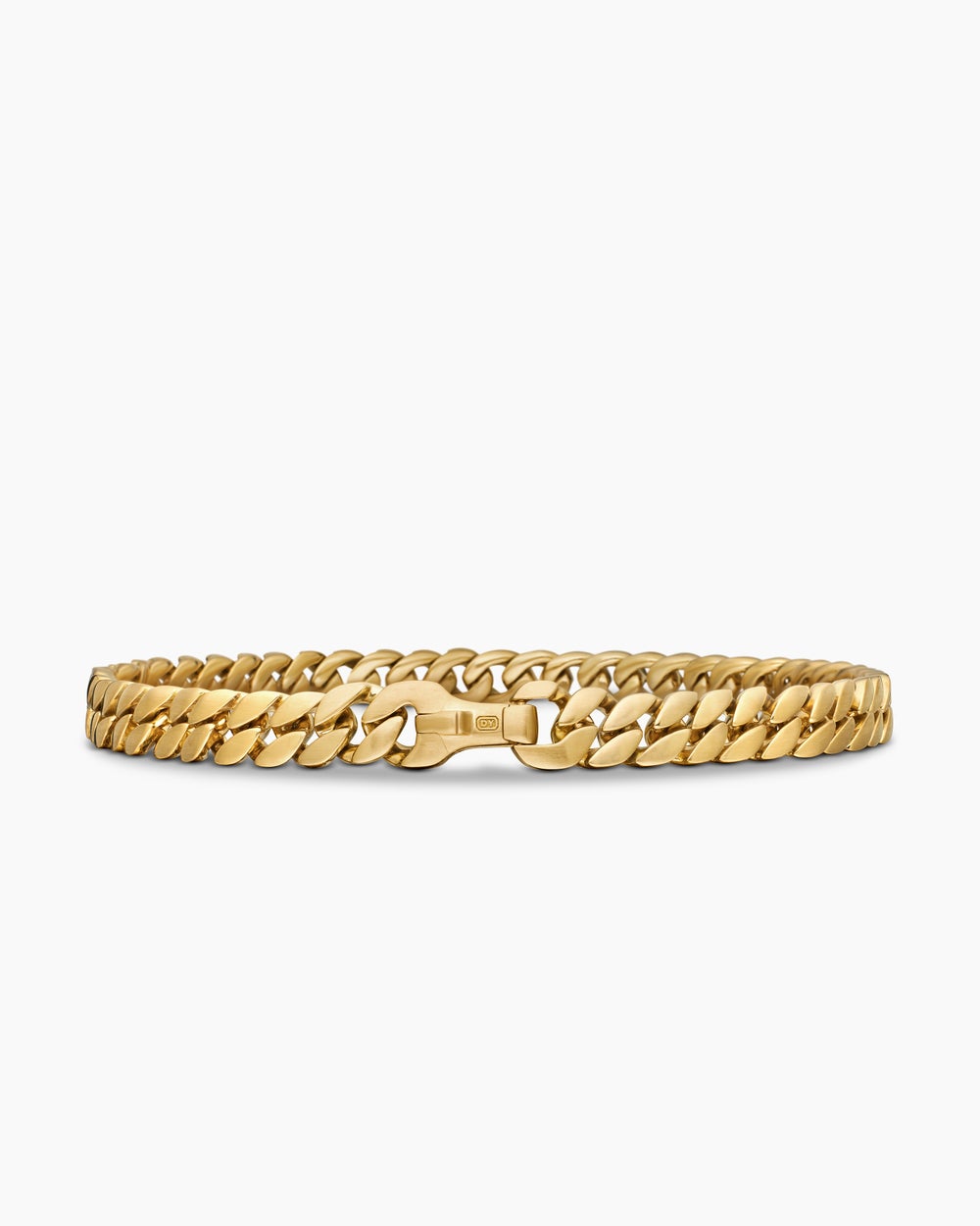 Mens Curb Chain Bracelet in 18K Yellow Gold, 6mm