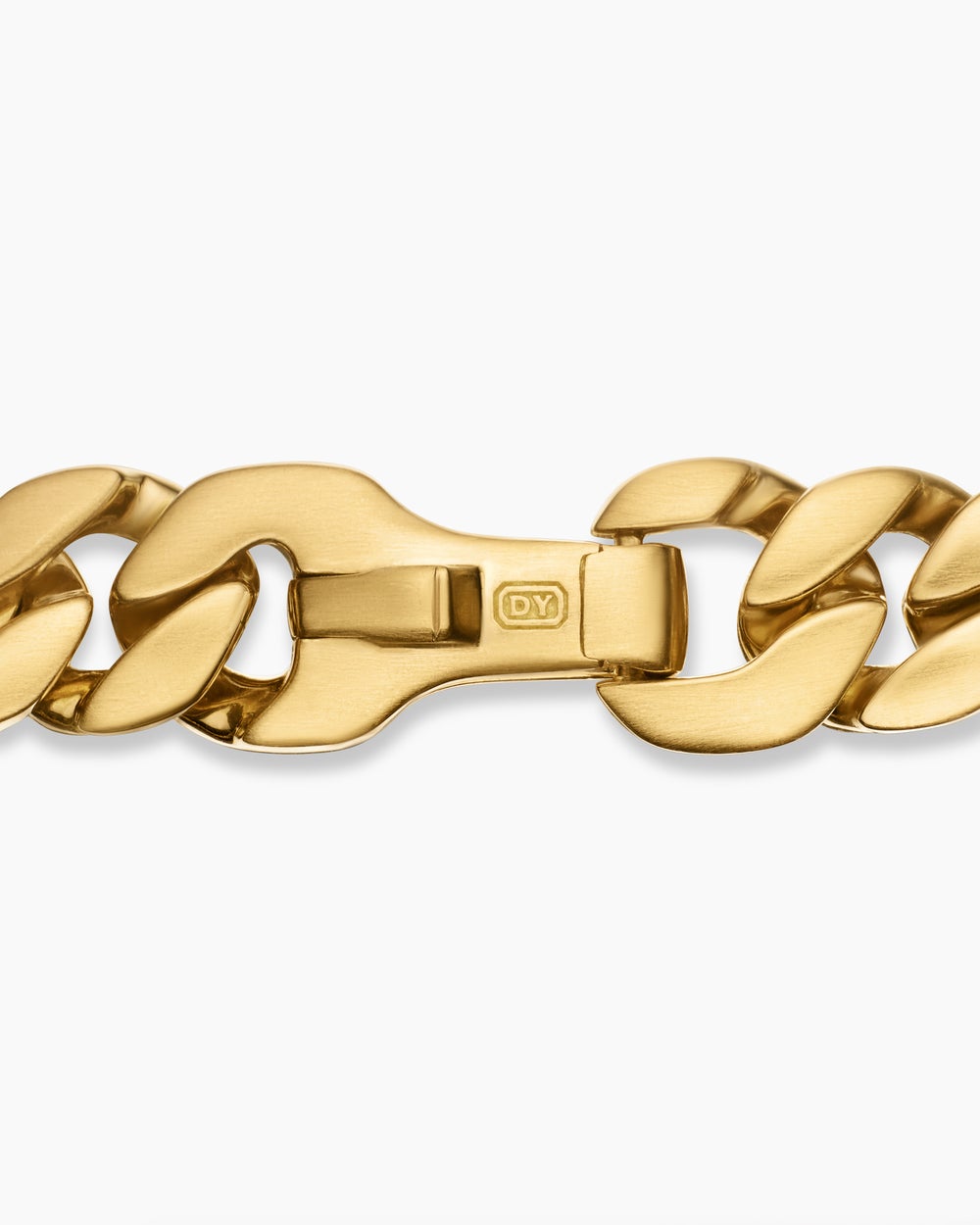 Mens Curb Chain Bracelet in 18K Yellow Gold, 6mm