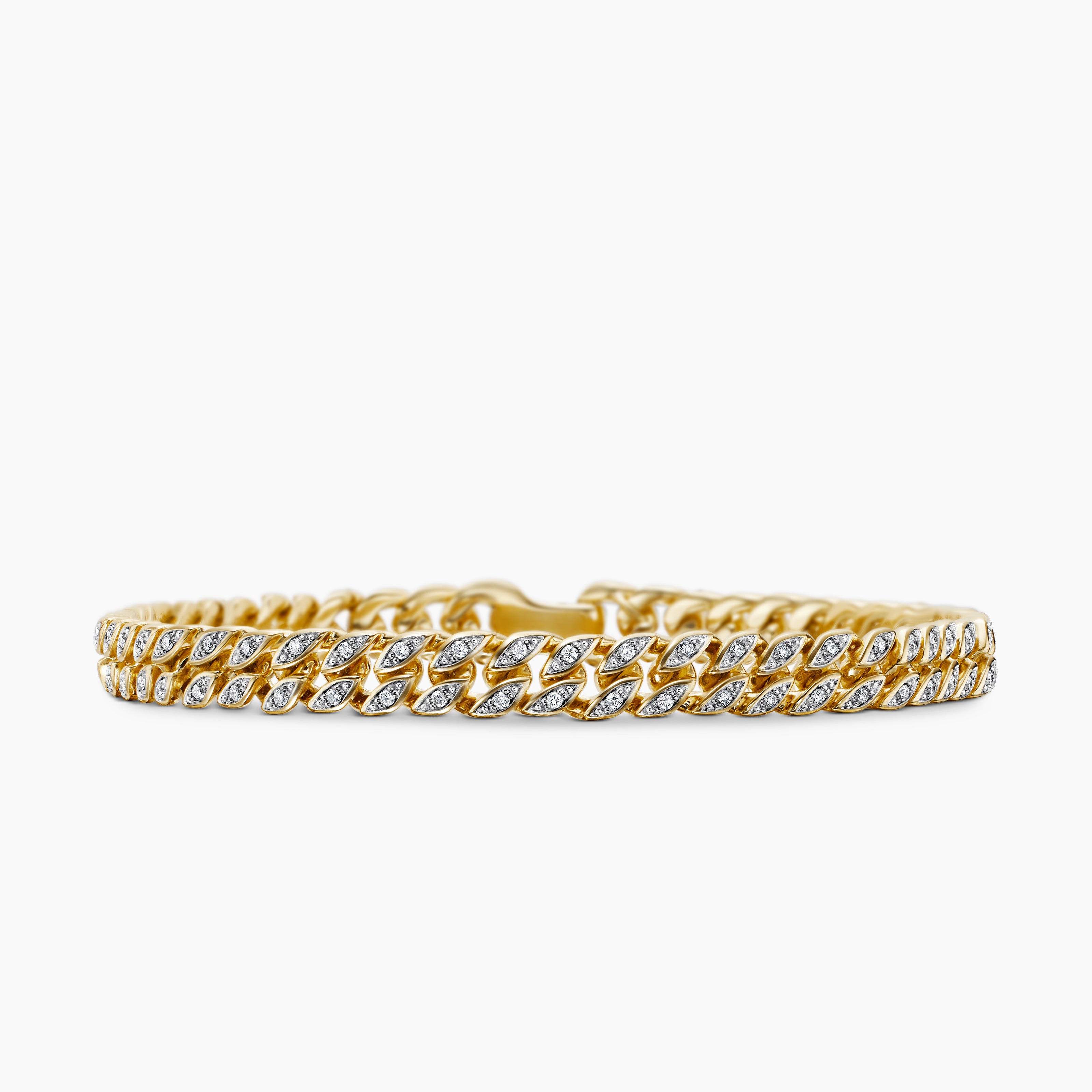 Mens Curb Chain Bracelet in 18K Yellow Gold, 6mm