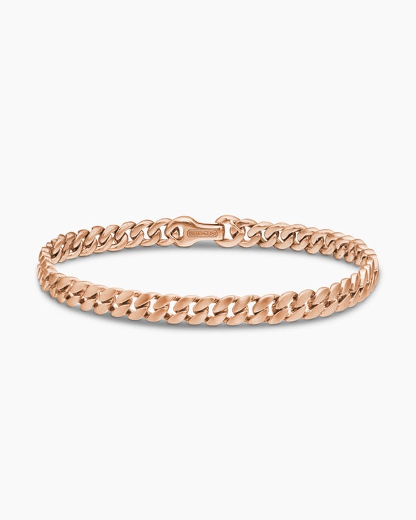 Curb Chain Bracelet in 18K Rose Gold, 6mm