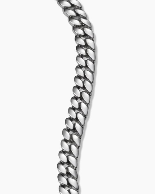 Mens Curb Chain Bracelet in Platinum, 6mm