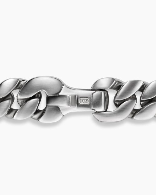 Mens Curb Chain Bracelet in Platinum, 6mm