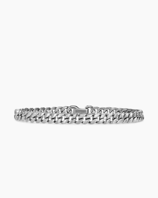 Curb Chain Bracelet in Platinum, 6mm