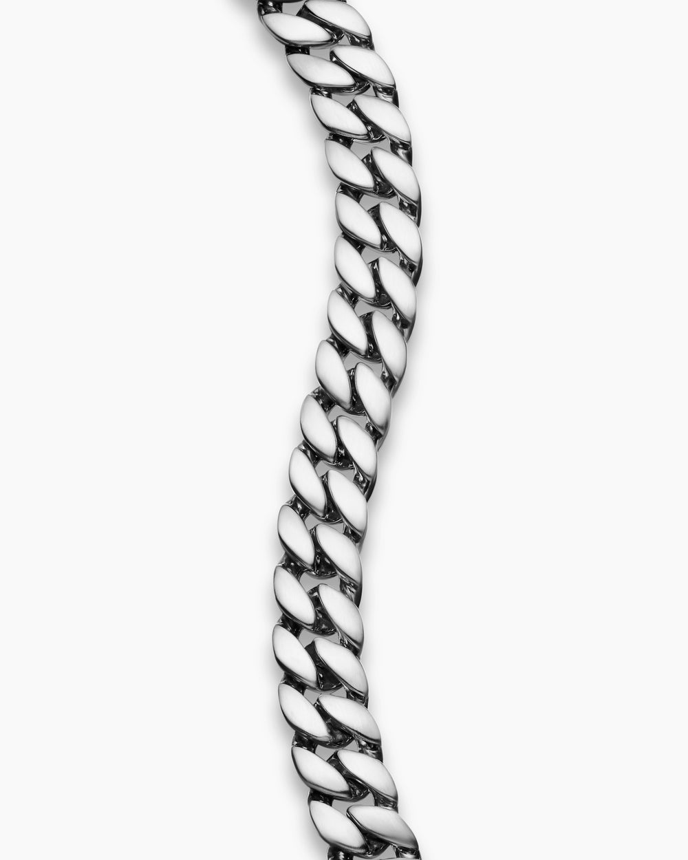 Mens Curb Chain Bracelet in Sterling Silver, 6mm