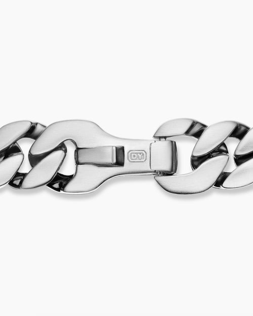 Mens Curb Chain Bracelet in Sterling Silver, 6mm