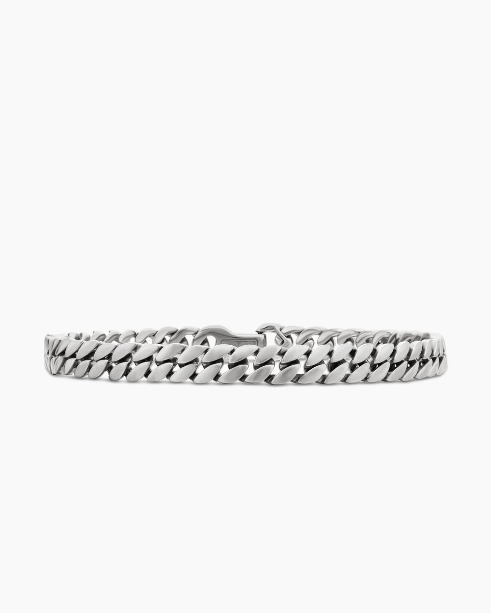 Mens Curb Chain Bracelet in Sterling Silver, 6mm