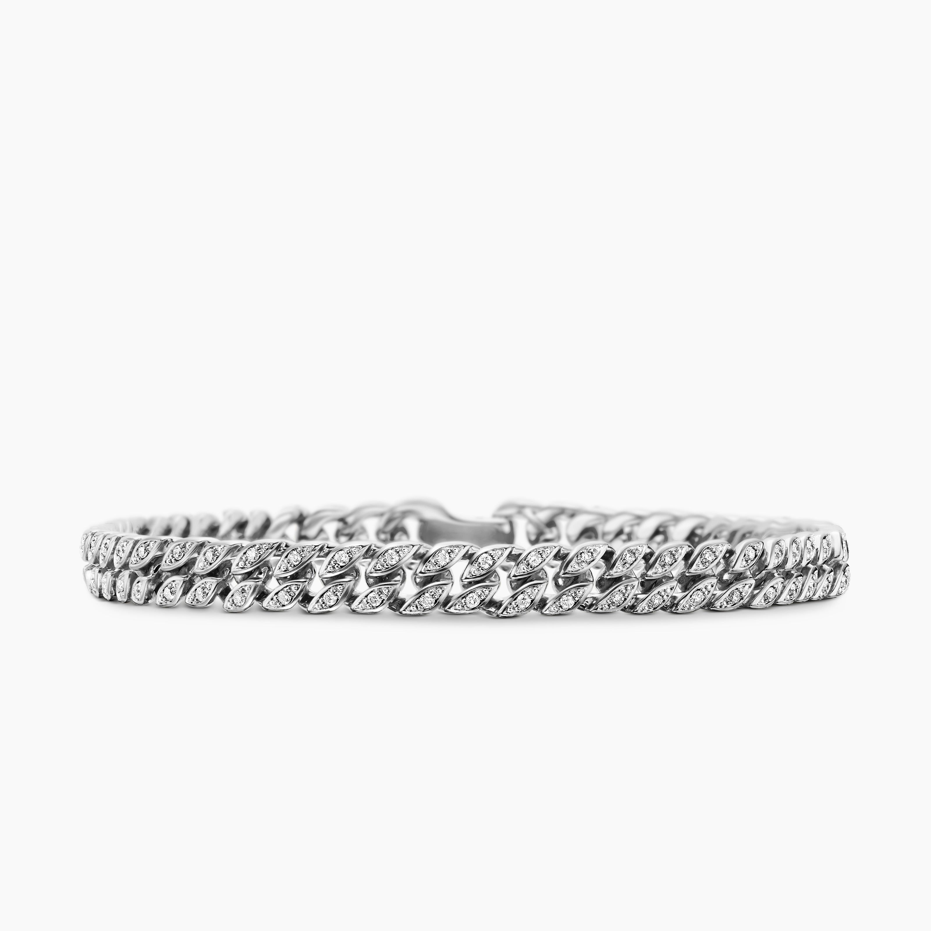 Mens Curb Chain Bracelet in Sterling Silver, 6mm