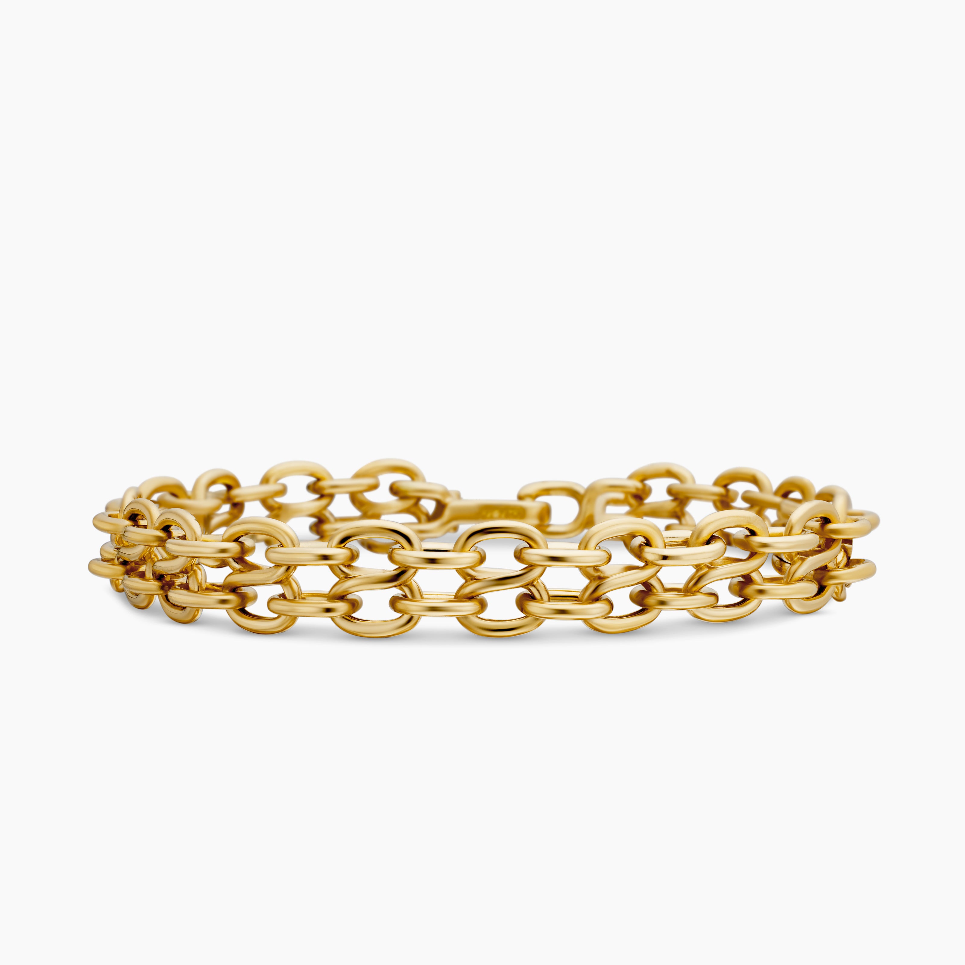 Mens Shipwreck Chain Bracelet in 18K Yellow Gold, 10mm