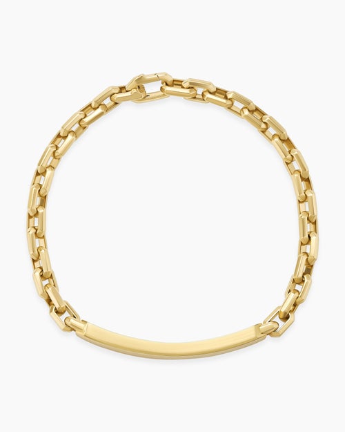 Mens Streamline ID Bracelet in 18K Yellow Gold, 6.8mm