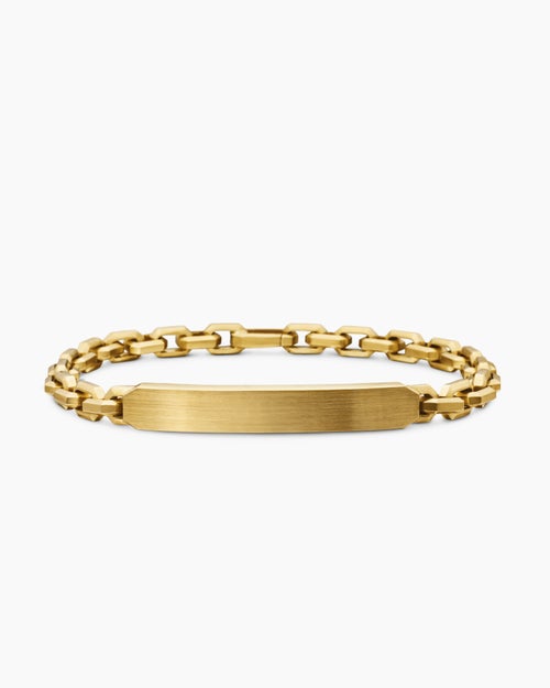 Mens Streamline ID Bracelet in 18K Yellow Gold, 6.8mm